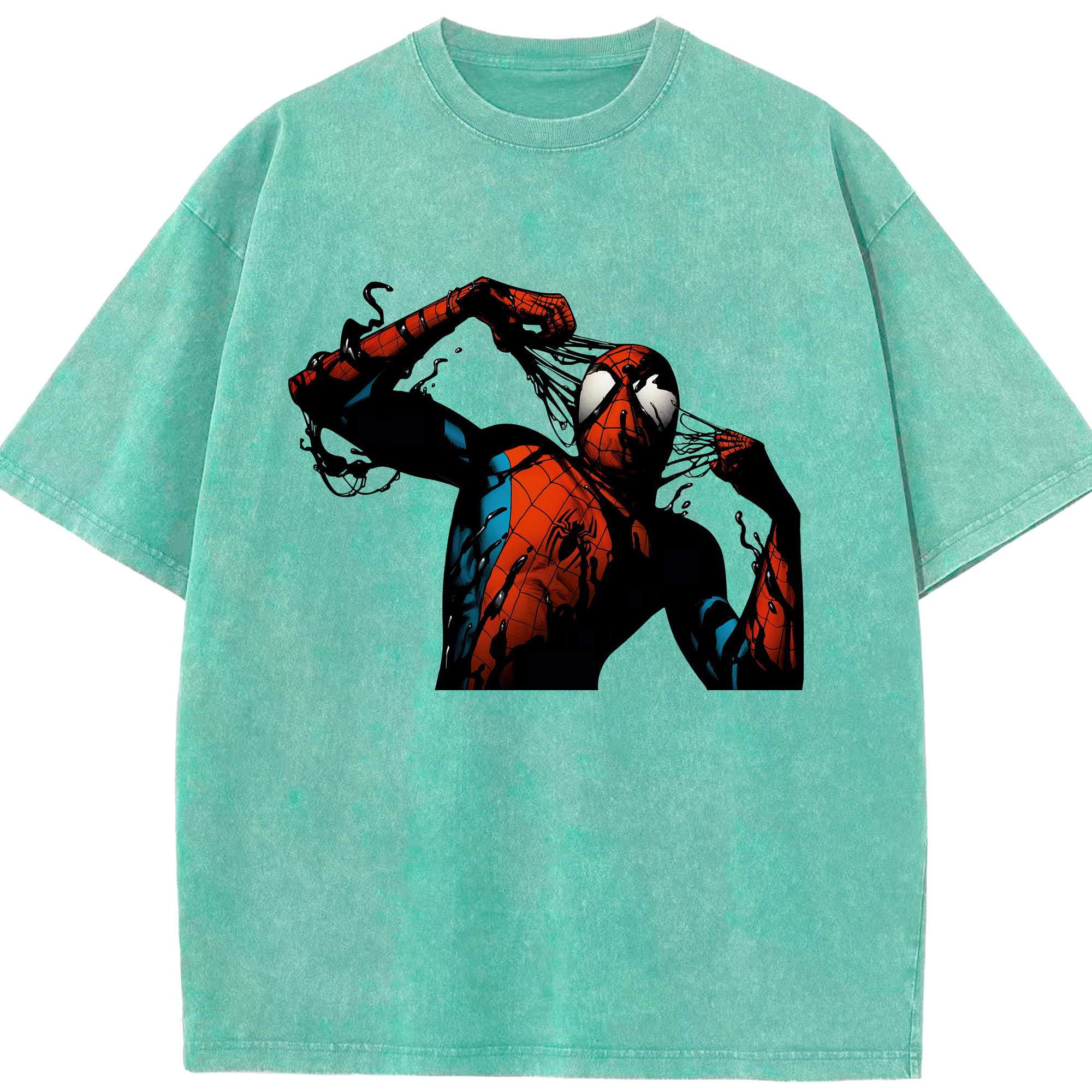 （画像用） Spider Man スパイダーマン 綿100% ヴィンテージ風 半袖Tシャツ（フロントプリント）